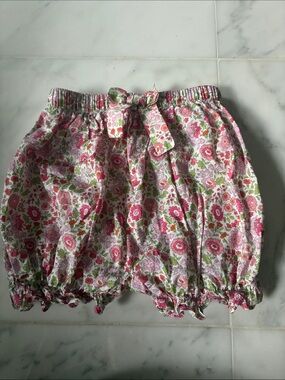 Floral Pink Elastic-Waist Girl’s Shorts